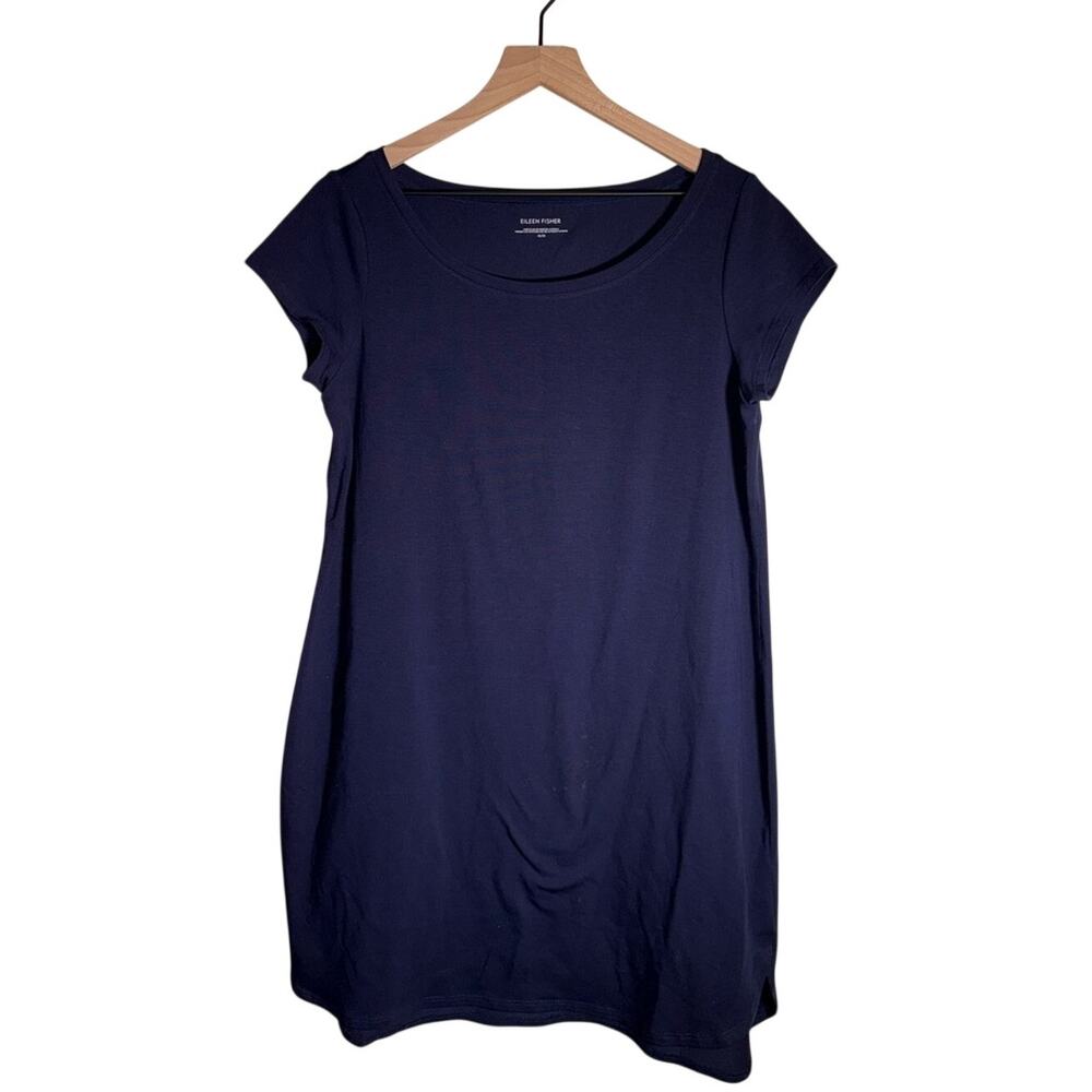 EILEEN FISHER Navy Cotton Oversized lightweight summer tshirt dress M